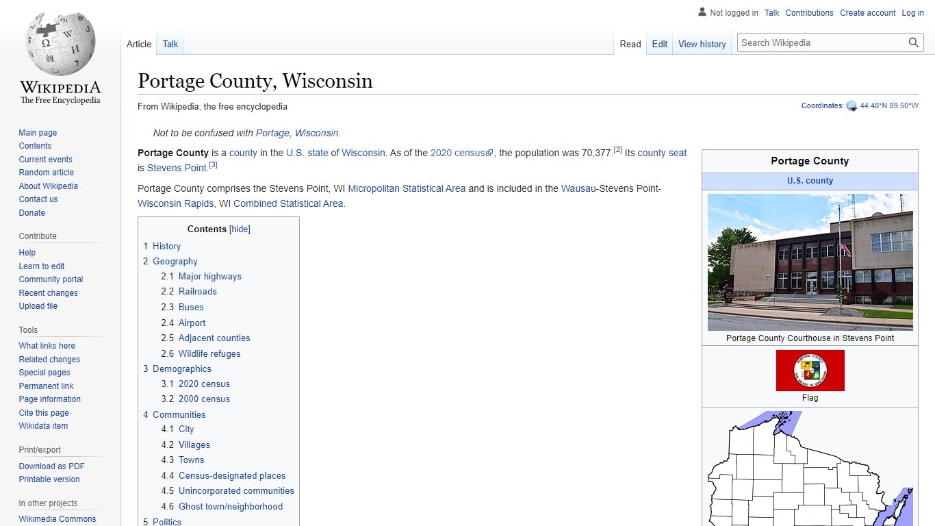Portage County, Wisconsin - Wikipedia