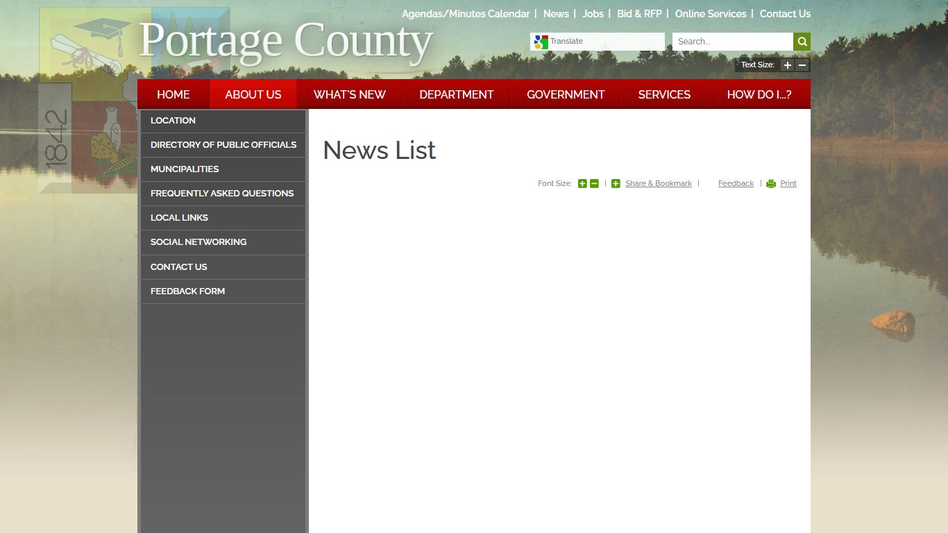 News List | Portage County, WI